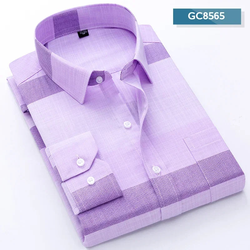 2024 Men's Casual Long Sleeve Slim Fit Button Down Shirt - Stylish Spring/Summer Wear GC8565