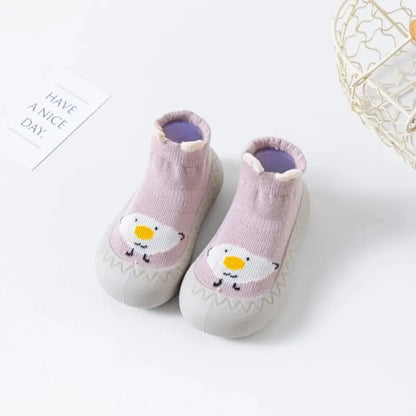 2024 New Rubber Sole Non-Slip Newborn Toddler Shoes Children's Socks Baby Indoor Shoes Cute beige-yazi