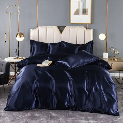 100% Mulberry Silk Bed Set Queen King Duvet Cover Fitted Sheet Pillowcase Luxury Sets