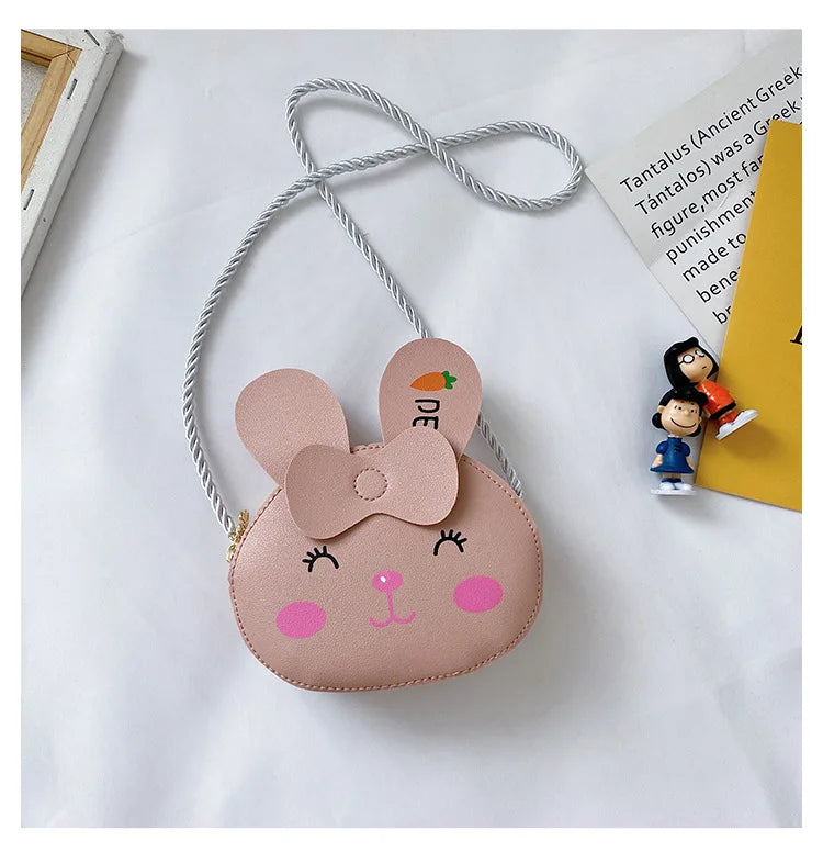 2022 Kids Baby Girls Boys PU Messenger Bag Cartoon Animal Bag Cute Rabbit Snap Shoulder Bag Children's Coin Purse 1