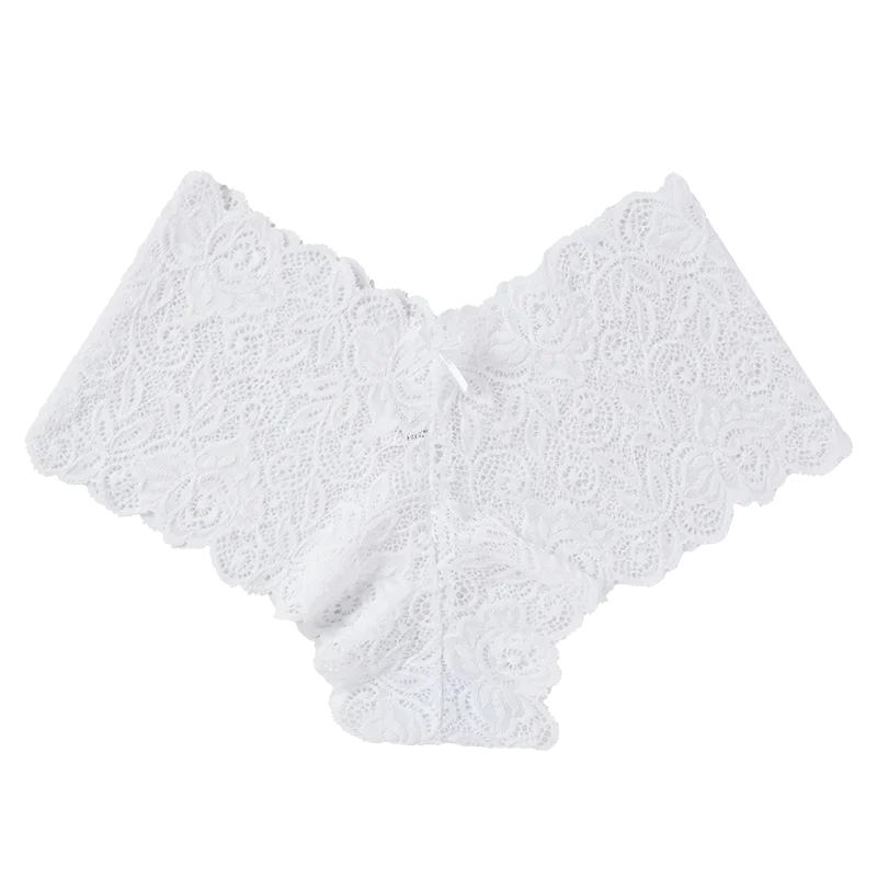 1pc Sexy Lace Transparent Panties Women Briefs Low Waist Soft Lingerie Comfortable Female Underwear Girls Intimates Panties white 1pc