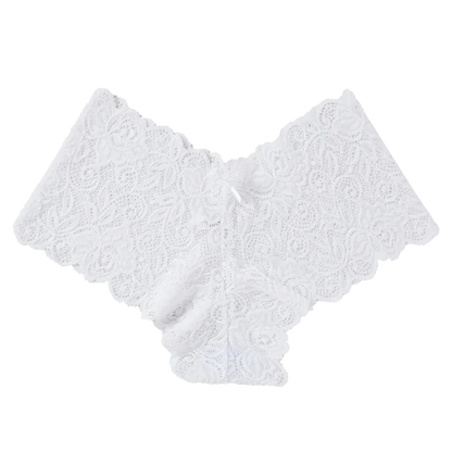 1pc Sexy Lace Transparent Panties Women Briefs Low Waist Soft Lingerie Comfortable Female Underwear Girls Intimates Panties white 1pc