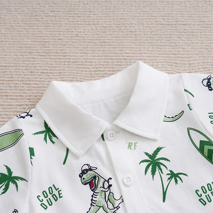 Newborn Baby boys Clothes Set Fashion Summer Toddler Outfit dinosaur print pants All cotton short sleeve Newborn Infant Clothing