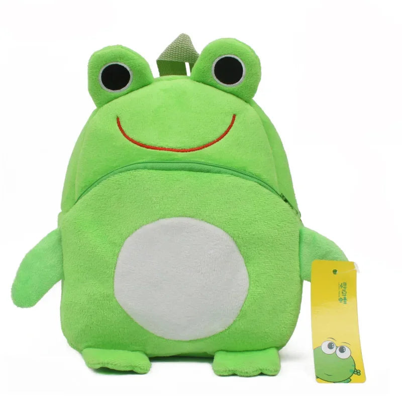 Cute Children School Bags 3D Cartoon Print Plush Kids Backpack Kindergarten Boys Girls Small Schoolbags Mini Backpack Frog