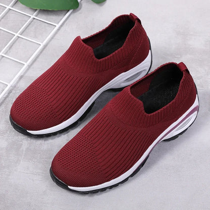 Women's Fashion Wedge Platform Sneakers - Casual Air Cushion Sport Shoes for Ladies