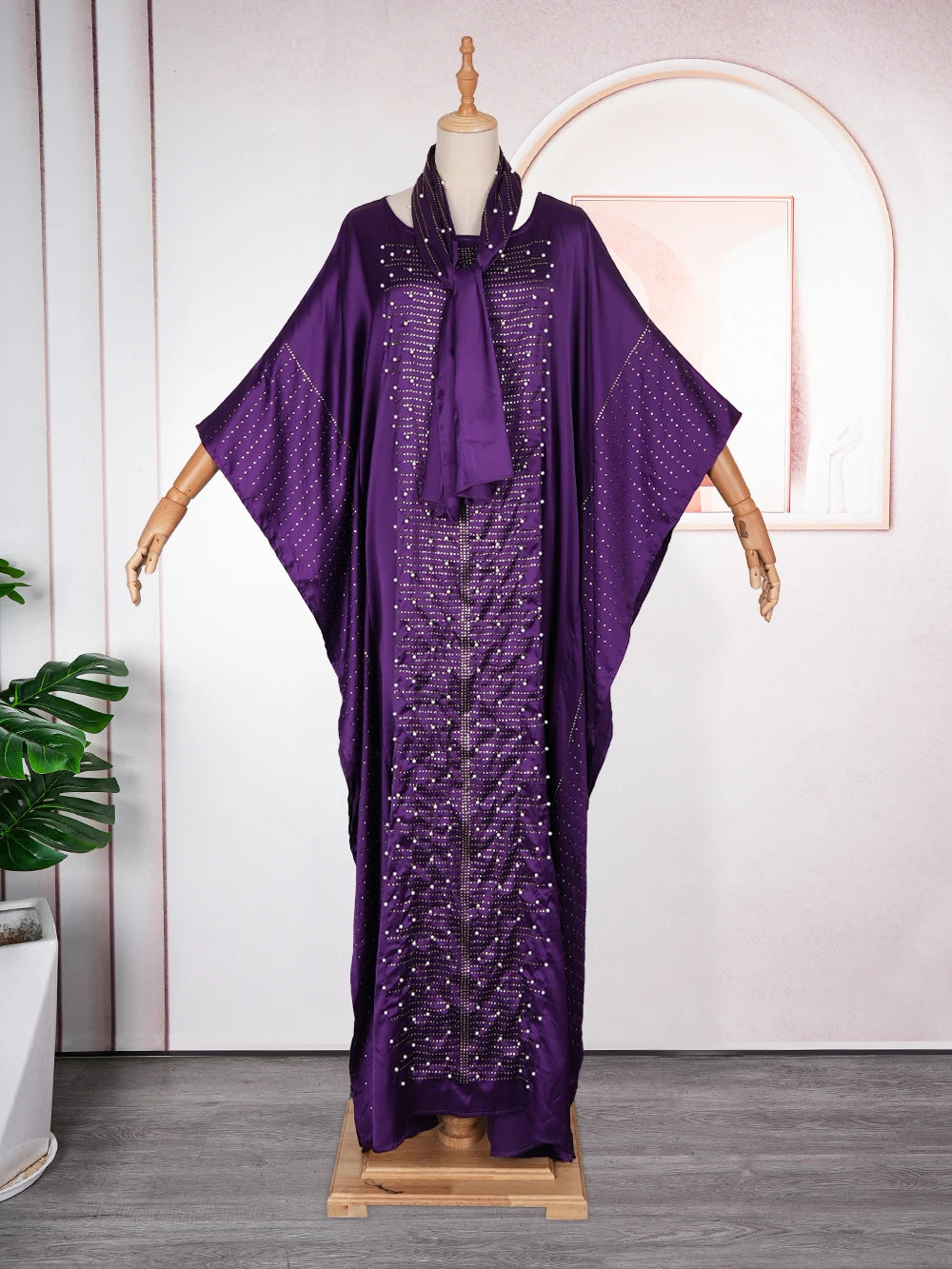 African Dresses for Women Muslim Fashion Abayas Boubou Dashiki Traditional Africa Clothes Ankara Outfit Evening Gown and Headtie