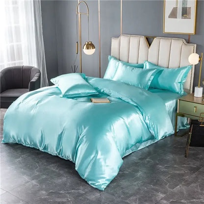 100% Mulberry Silk Bed Set Queen King Duvet Cover Fitted Sheet Pillowcase Luxury Sets