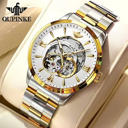 OUPINKE Men's Automatic Watch Japan Movement Waterproof Wristwatch Gold White United States