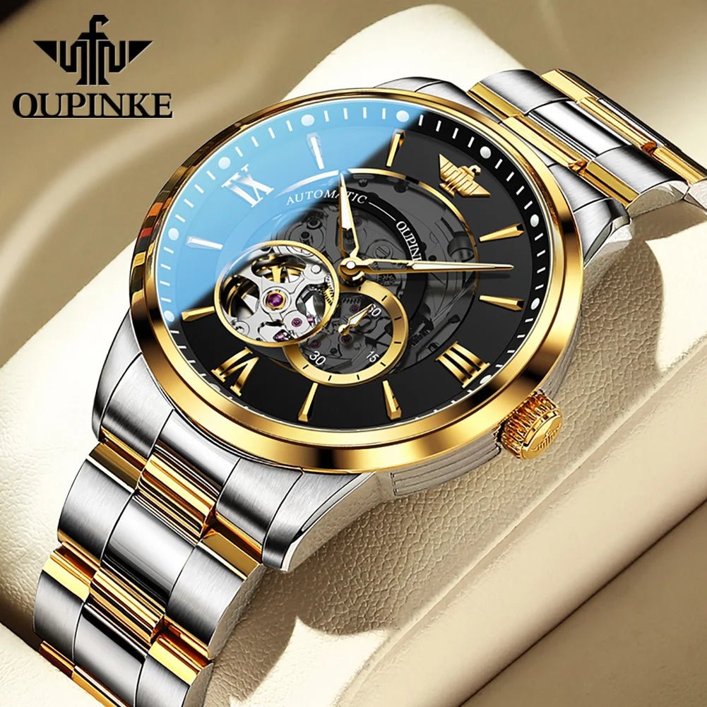 OUPINKE 3190 Men's Watch Japan Movement Sapphire Mirror Luxury Mechanical Wristwatch Gold United States