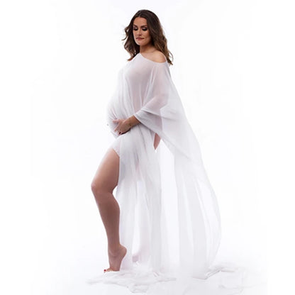 Maternity Photography Silk Gown Chiffon Cloak Dress for Baby Showers Cloak 6 One size