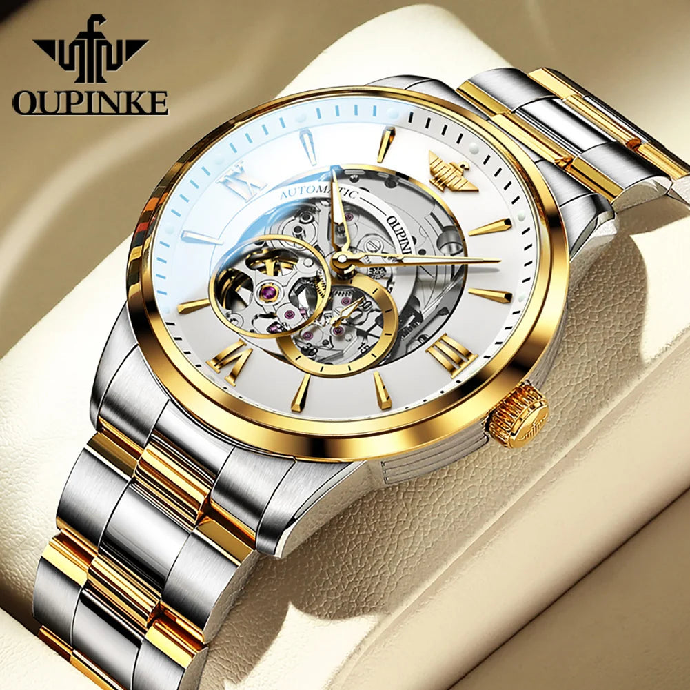 OUPINKE 3190 Men's Watch Japan Movement Sapphire Mirror Luxury Mechanical Wristwatch WHITE United States