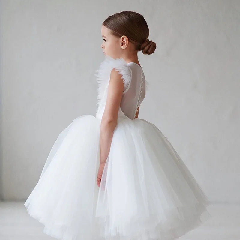 Elegant Princess Tulle Dress for Teenage Girls | Long Lace Wedding & Party Gown for Kids