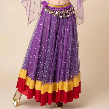 Women's Bollywood Belly Dance Costume – Large Swing Skirt Performance Outfit