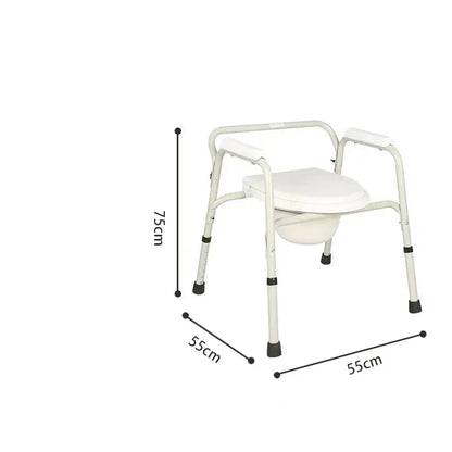 Portable Bedside Potty & Shower Chair for Adults – Foldable Bathroom Stool with Handrails 01