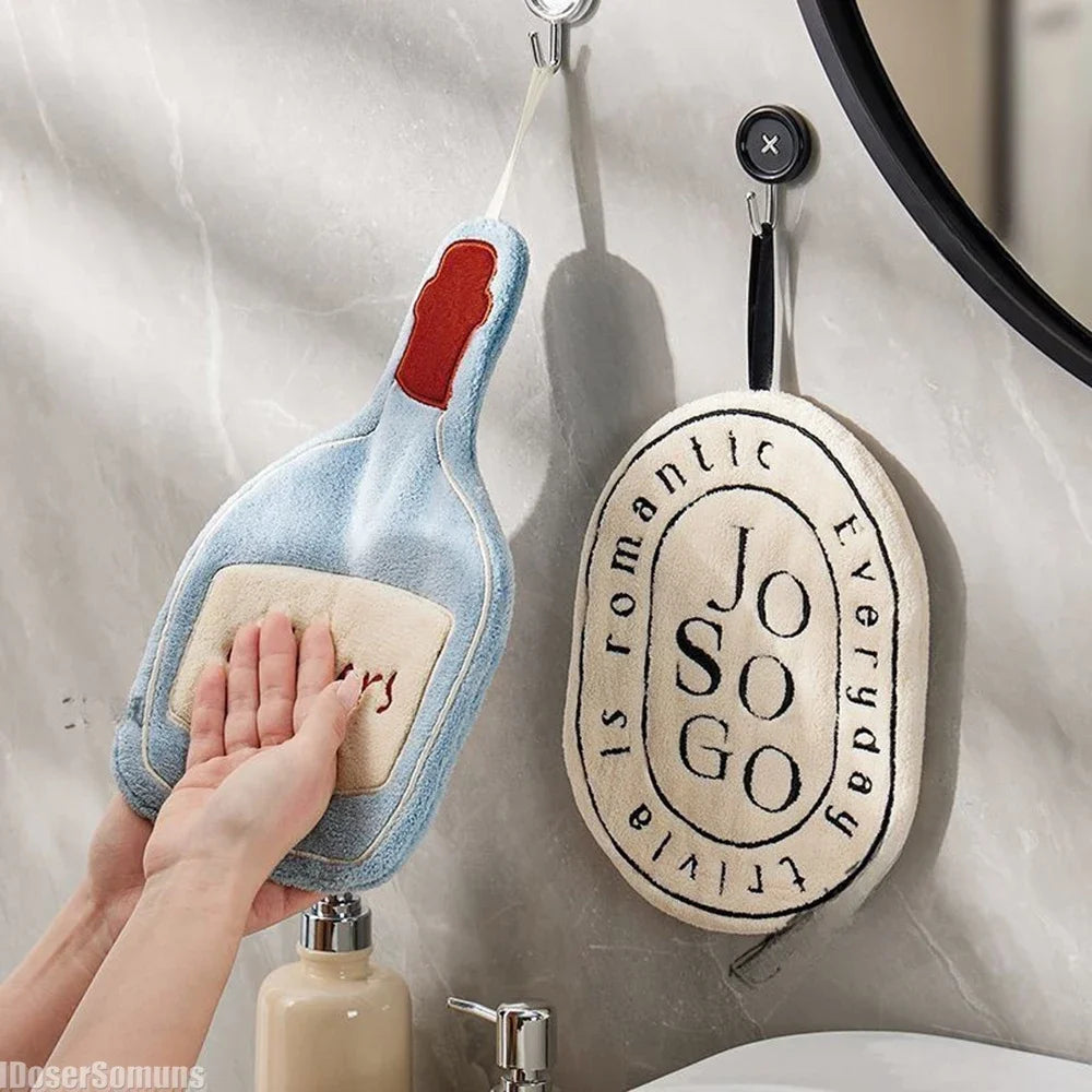 The New-style Hand Home Convenient Hanging Thickened Double-layer Speed Dry Towel Absorbent Hand Cloth Kitchen and Bathroom Foot