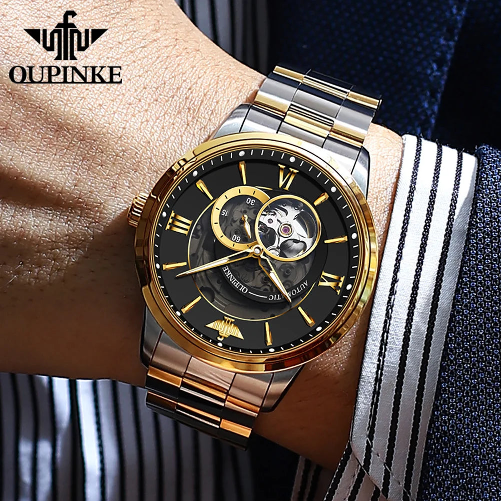 OUPINKE 3190 Men's Watch Japan Movement Sapphire Mirror Luxury Mechanical Wristwatch