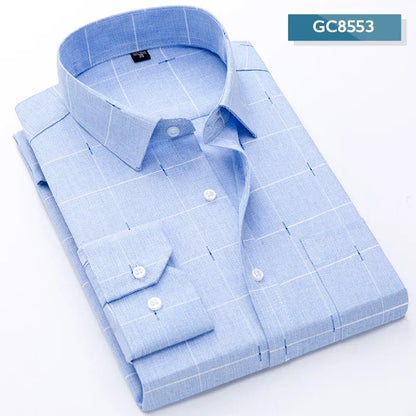 2024 Men's Casual Long Sleeve Slim Fit Button Down Shirt - Stylish Spring/Summer Wear GC8553