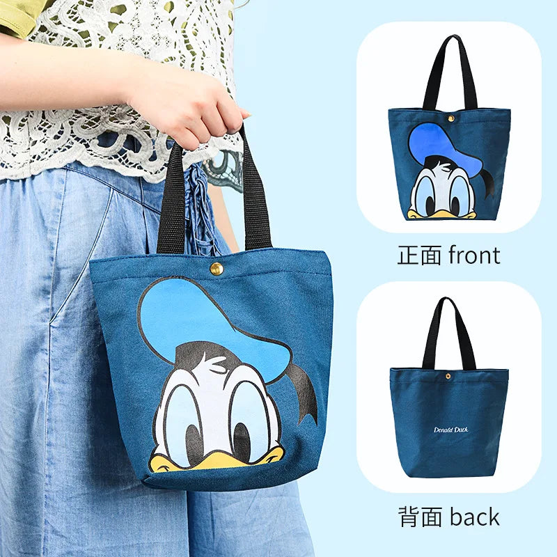 Disney Mickey Mouse Lunch Bag Portable Insulated Lunch Box Minnie Donald Daisy Duck Cartoon Bags Children Meals Picnic Lunch Bag