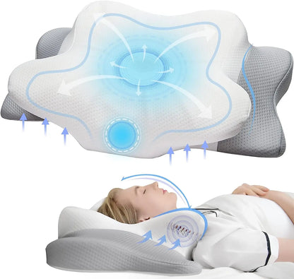 Pulatree Odorless Orthopedic Memory Foam Pillow | Ergonomic Cervical Pillow for Neck & Shoulder Pain Relief