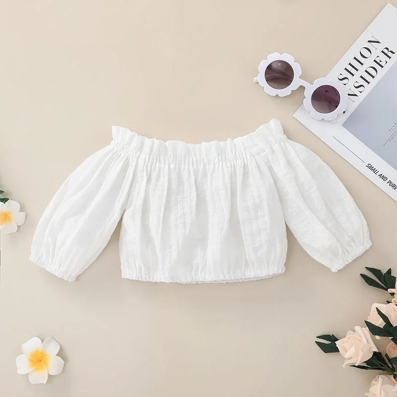 Newborn Baby Clothes Set 0-18 Months Off Shoulder shirt and skirt Summer Outfit Toddler Infant Clothing Suit For Kids Girl