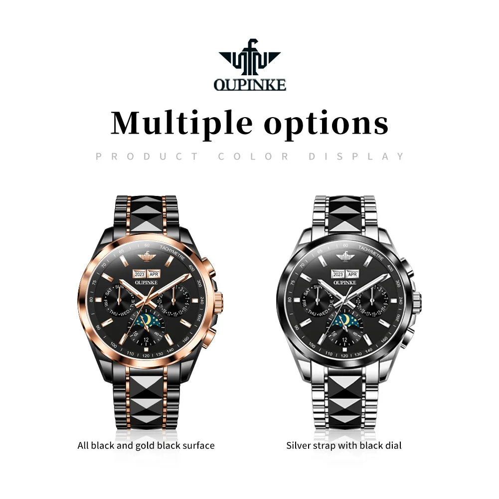 OUPINKE Luxury Automatic Watch for Men - High-quality Waterproof Mechanical Wristwatch