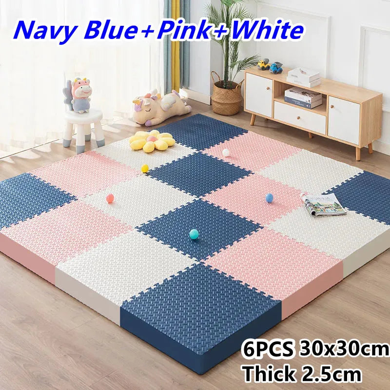 Tatame Baby Play Mat Thick 25mm Baby Activity Gym Play Mats 6PCS 30x30cm Play Mats for Baby Mat Tatames Kids Carpet Puzzle Mat 6PCS 30x30cm-M