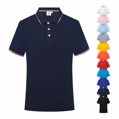 New Clothing Summer Streetwear Casual Fashion Tops Solid Color Polo Shirts Short Sleeve Fashion Lapel Male Top Large Size