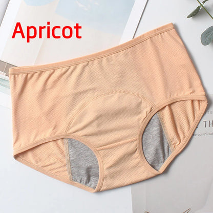 Women Leak Proof Menstrual Period Panties Underwear Physiological Antibacterial Briefs Pants Leakproof Women Period Underwear Apricot 1pc