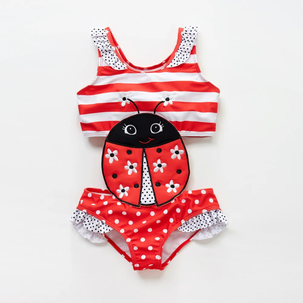 Kavkas Girls Swimsuit Children One-piece Baby Swimwear Summer Beach Wear Kids Swimming Suit For Toddler Girl 12 M to 8 T