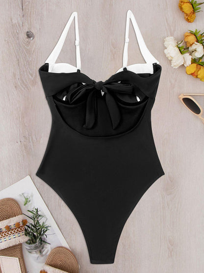 Versatile Tie-Strap One-Piece Swimsuit