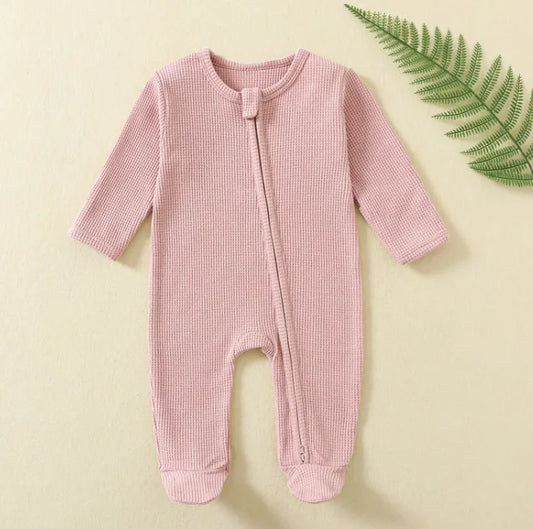 Cozy Zip Baby Jumpsuit Lotus Color