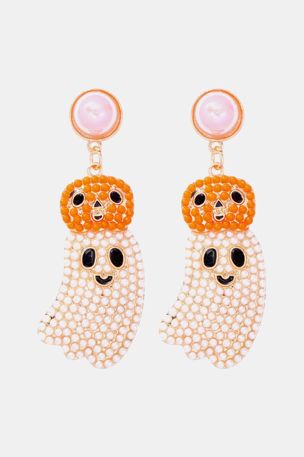 Halloween Ghost Shape Dangle Earrings White One Size