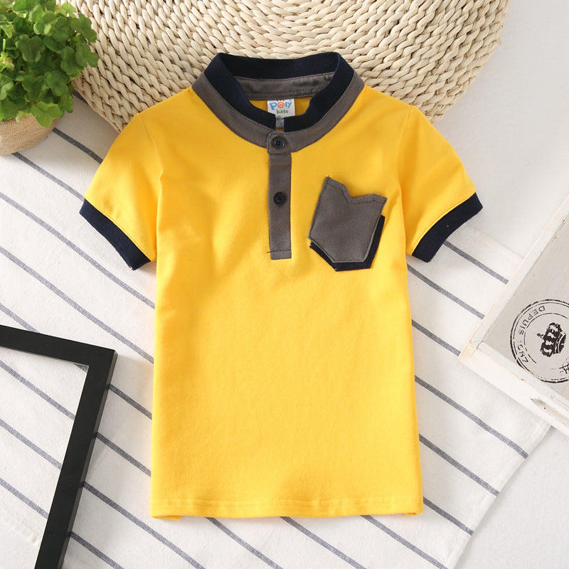 Boys' Cotton T-Shirt | Short Sleeve Moisture-Wicking Polo for Kids Yellow