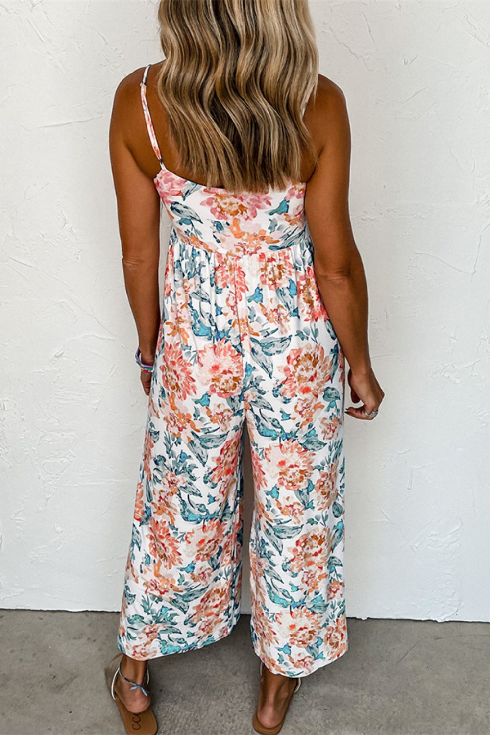 Printed Scoop Neck Wide Leg Jumpsuit