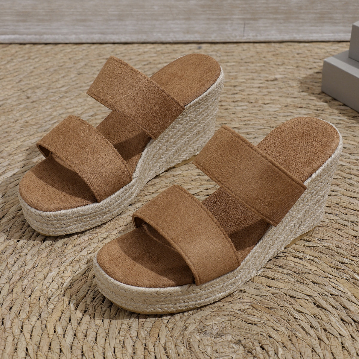 Open Toe Wedge Sandals - Thandynie