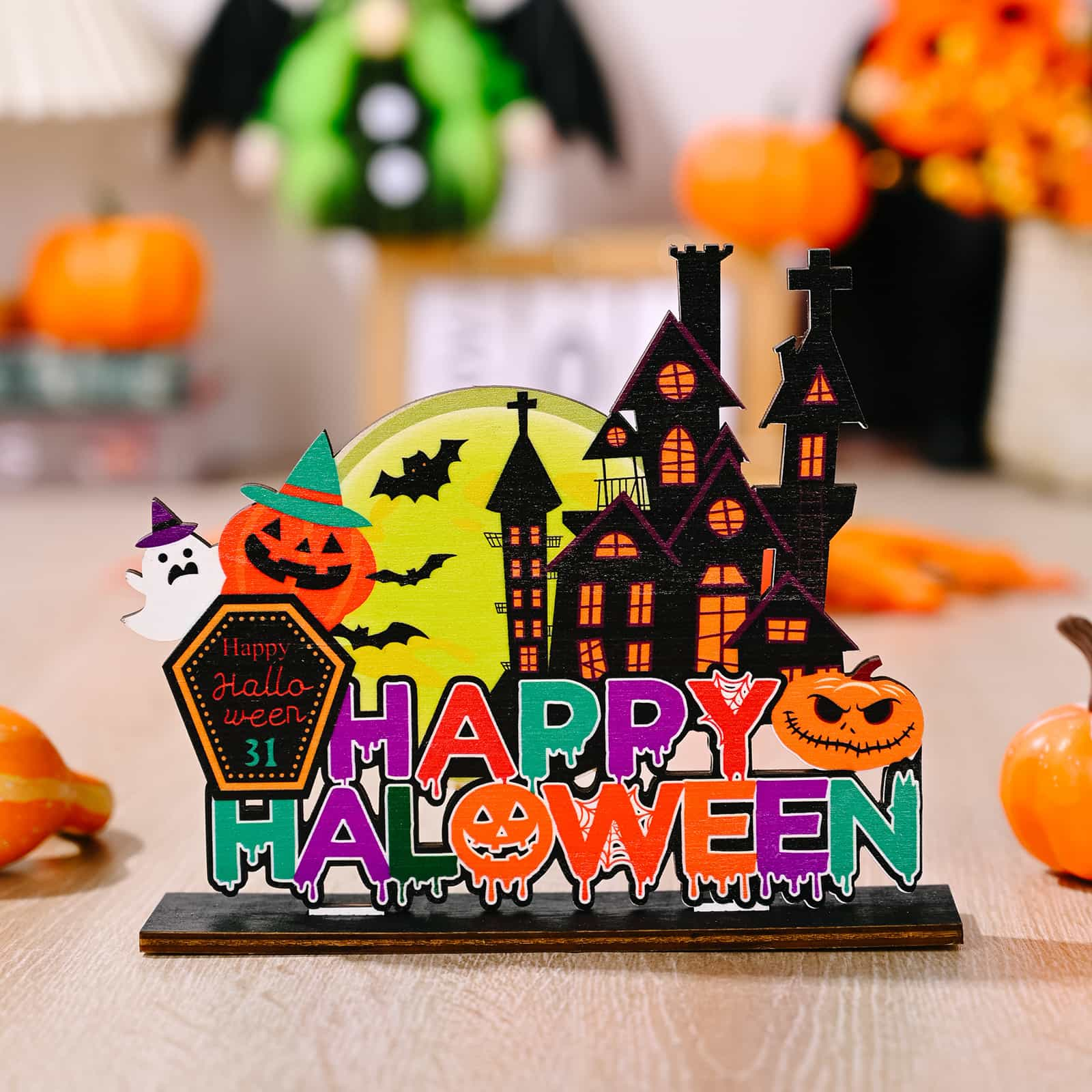 Assorted 2-Piece Halloween Element Ornaments Style E One Size