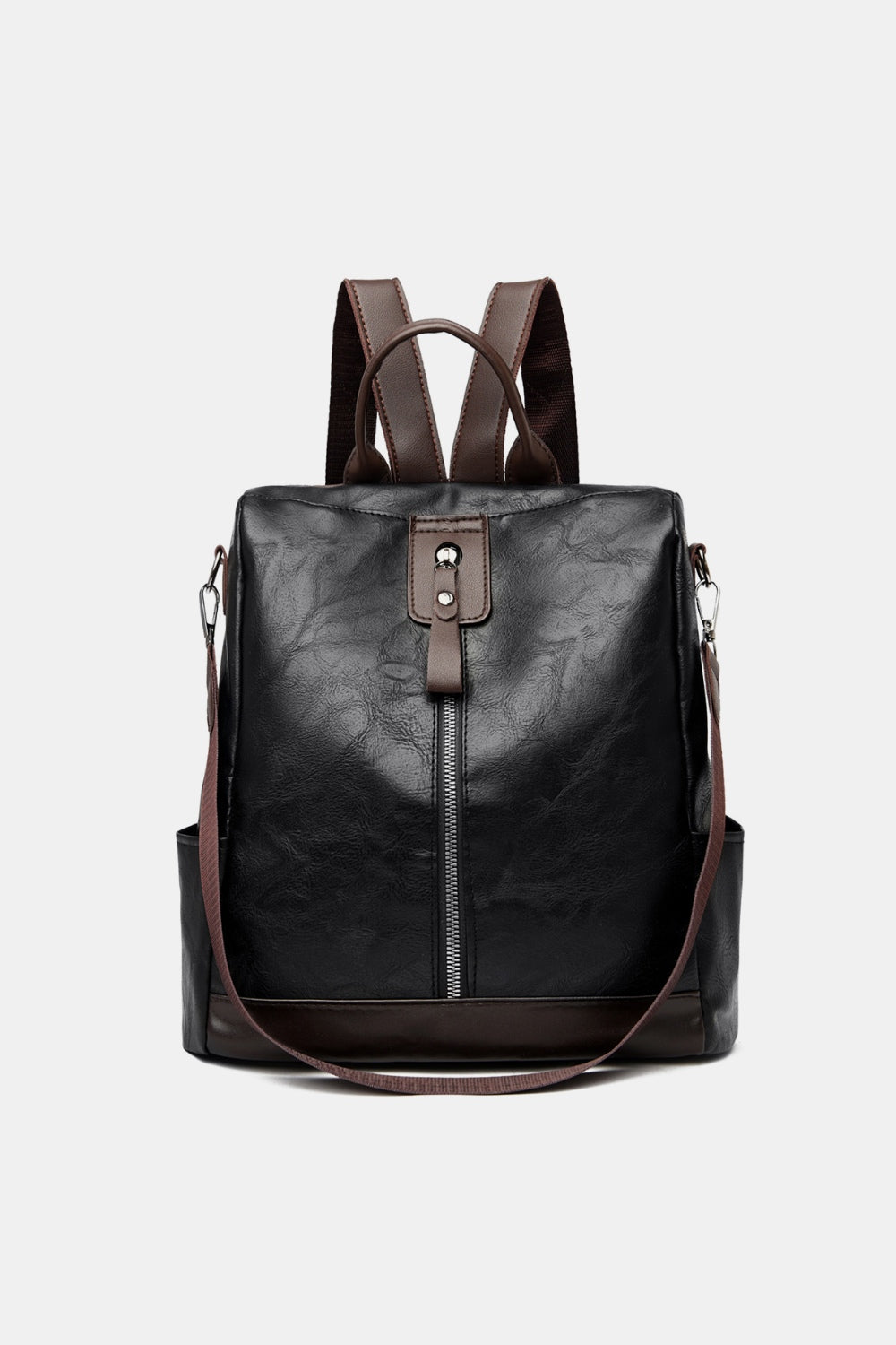 PU Leather Backpack Bag Black One Size