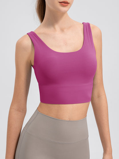 Scoop Neck Wide Strap Active Tank Red-Violet