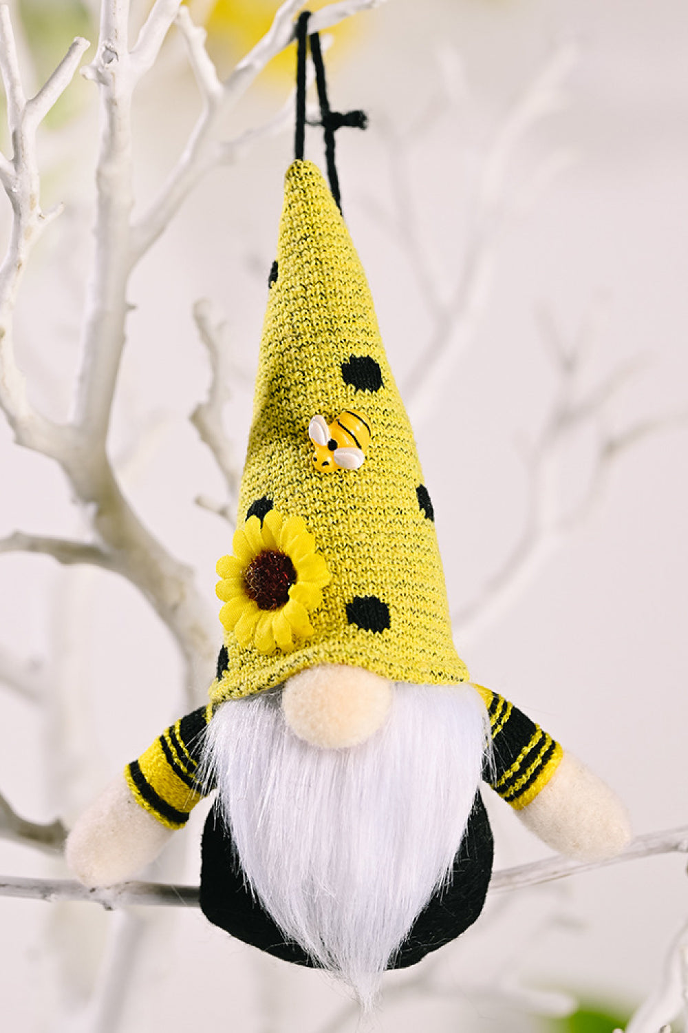 Random 4-Pack Sunflower Faceless Gnome Ornaments Yellow One Size