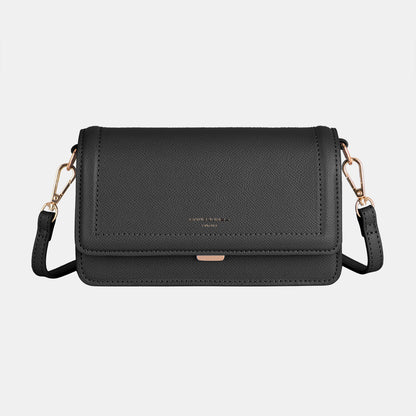 David Jones PU Leather Crossbody Bag Black One Size