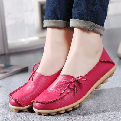 Side Tie Flat Slip-Ons Deep Rose