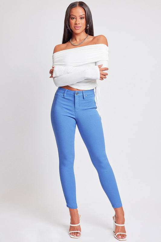YMI Jeanswear Full Size Hyperstretch Mid-Rise Skinny Pants Blue