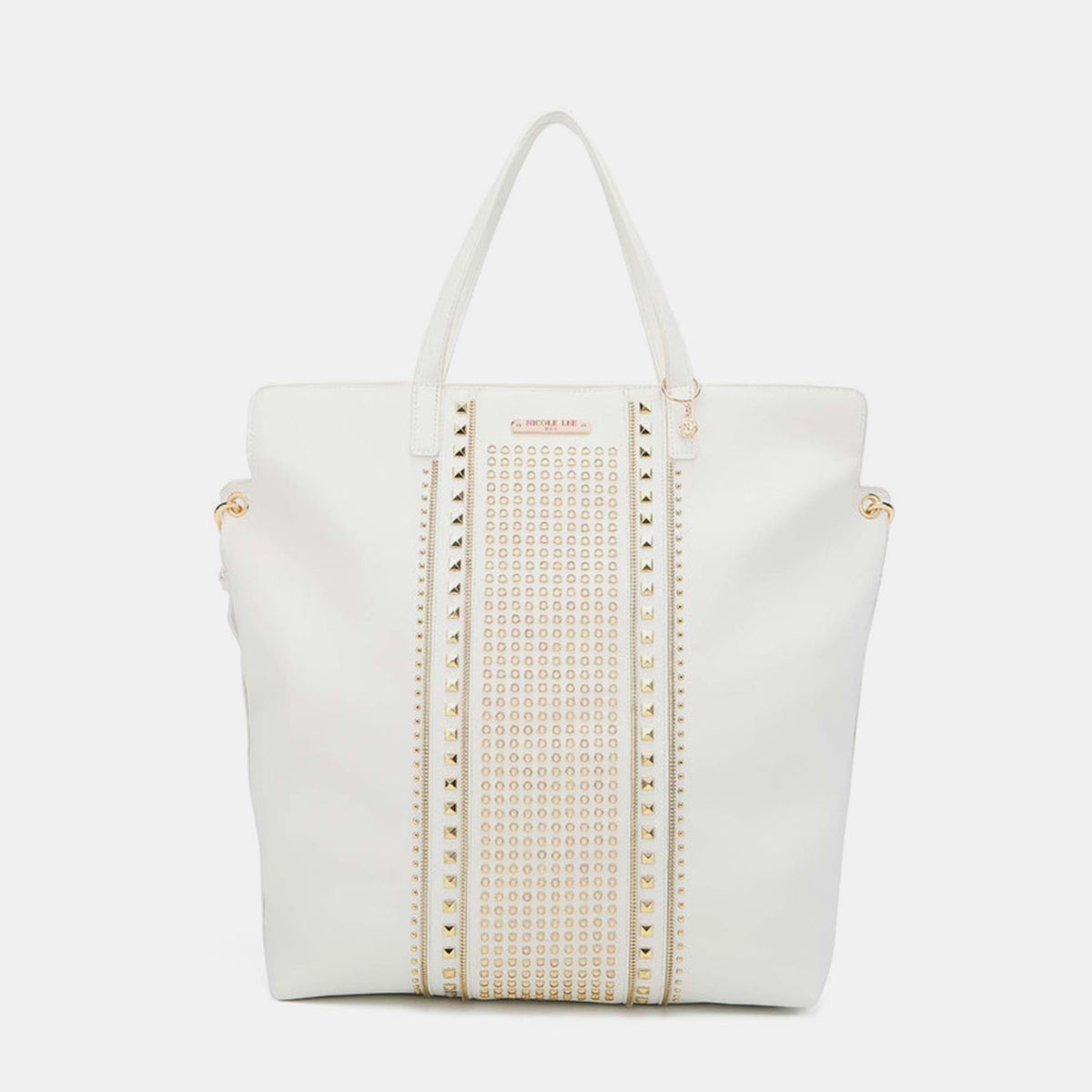 Nicole Lee USA Studded Large Tote Bag White One Size