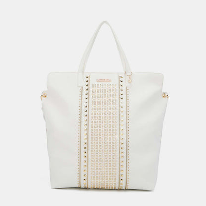 Nicole Lee USA Studded Large Tote Bag White One Size