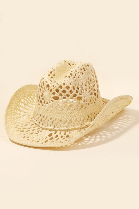 Fame Straw Weave Rope Ribbon Cowboy Hat Iv One Size