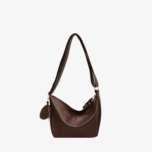 PU Leather Crossbody Bag with Small Purse Chocolate One Size