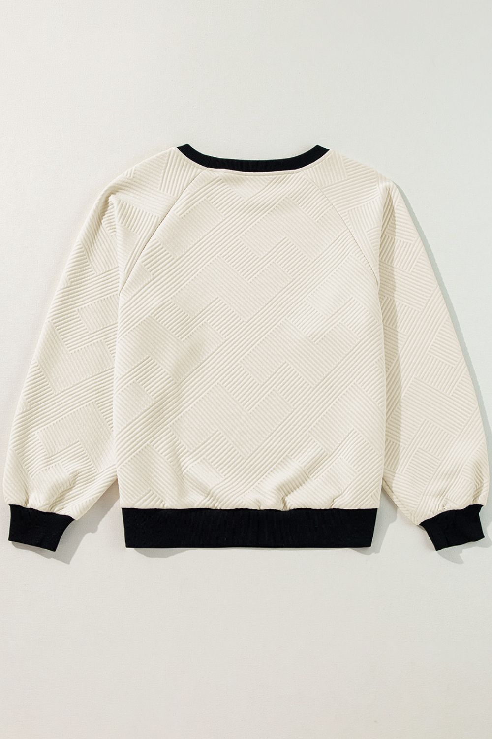 Texture Contrast Long Sleeve Sweatshirt