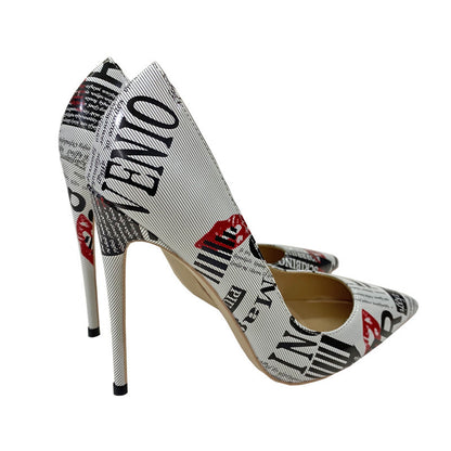 Stiletto Heel Pointed Toe Low-cut Shoes