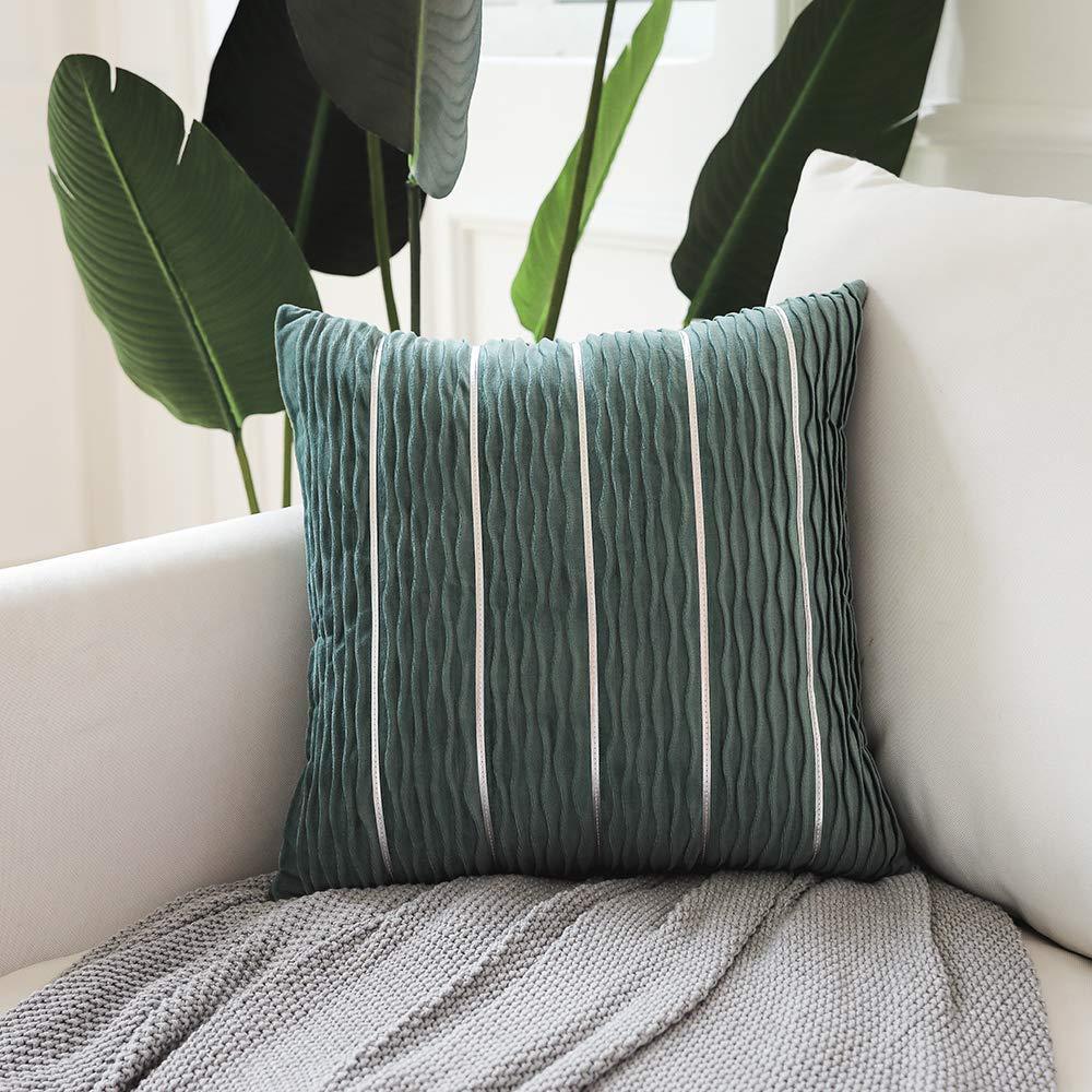 Simple Luxury Striped Velvet Pillow Cover Pillow Cushion Cover Pillow Case Covers for Sofa Flannel Velvet Sofa Cushion Cover Blue