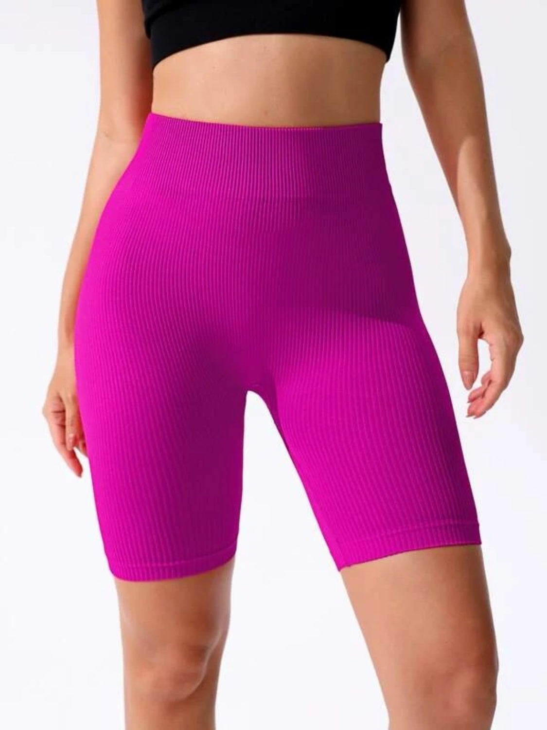 High Waist Active Shorts Red-Violet